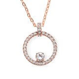 [スワロフスキー] SWAROVSKI ネックレス クリア クリスタル パヴェ サークル Creativity Circle ペンダント ローズゴールド・コーティング 【並行輸入品】 5202446