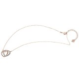 [スワロフスキー] SWAROVSKI ネックレス クリア クリスタル パヴェ ダブルハート Dear Medium ペンダント ローズゴールド・コーティング 【並行輸入品】 5194826