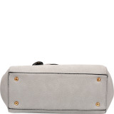 Kiss Lock Compartment Padlock Satchel with Shoulder Strap