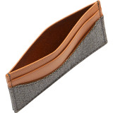 Recycled Twill and Leather Card Case