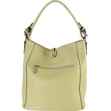 Faux Leather Zipper Closure Shoulder Handbag