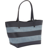 Large Canvas and Leather E/W Tote