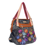 Muneca Patch Print Hobo Bag