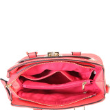 Women's Multicolor Faux-leather Front Lock Decoration Small Mini Shell-shape Top-handle Handbag