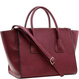 Winged Satchel with Double Zipper Pockets