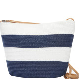 Wide Stripe Paper Straw Crossbody