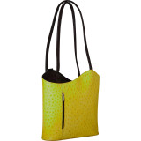 Two Toned Textured Italian Leather Handbag