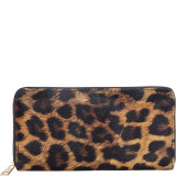 Leopard Print Zip Around Wallet