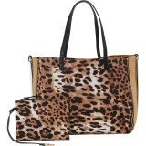 Mixed Media Leopard Tote