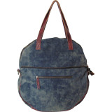 Preston Ripped Denim/Leather Trim Tote