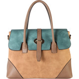 Three Tone Faux Leather Handbag