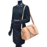 Faux Leather Medium Satchel Shoulder Bag