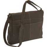 Distressed Leather Quarter Flap messenger