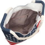 Stars And Stripes Canvas Zippered Tote Bag