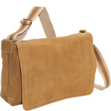 Distressed Leather Full Flap Laptop Messenger - L