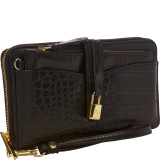 Chairroom Mixed Media Zip Around Wallet with RFID Blocking
