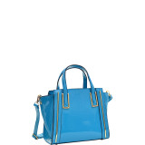 Patent Leather Winged Tote Satchel