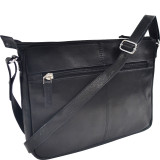 Three Zip Gusseted Crossbody Bag