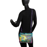 Hand Painted Multi Compartment Crossbody