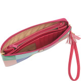 Color Block Squares Expandable Wallet with Removable Strap