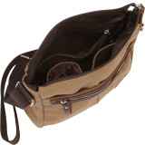 Canvas Tourist Slim Messenger Bag with Leather Accent
