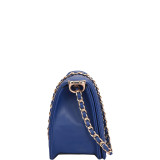 Quilted Crossbody Bag with Intertwined Leather Gold-Tone Chain Straps