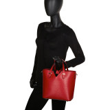Valentine Handbag in Textured Deep Dark Red Leather