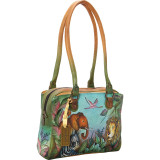 Triple Compartment Medium Satchel