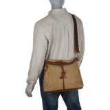 Casual Style Cotton Canvas Art Design Messenger Bag