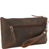 Full Grain Leather Large Clutch Zipper Wallet