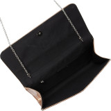 Embroidered Patent Leather Clutch