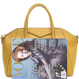 Faux Leather Weekender Satchel with Removable Strap