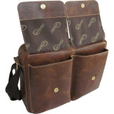 Dual Flap Leather Messenger