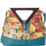 Satchel with Wooden Handle and Strap