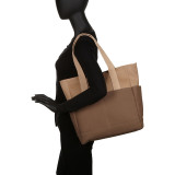 Color Block Canvas Tote