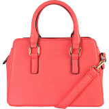 Women's Multicolor Faux-leather Front Lock Decoration Small Mini Shell-shape Top-handle Handbag