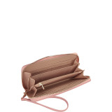 Emblem Embossed Zip Around Wallet
