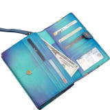 Hand Painted Convertible Organizer Wristlet Clutch