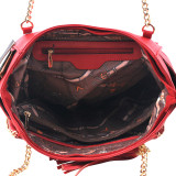 Faux Leather Chain Link Tote Bag