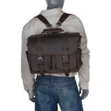 16" Leather Briefcase Travel Bag