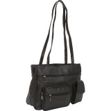 Leather Tote with Zip Around Pocket