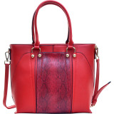 Gold-Tone Python Snakeskin Large Tote