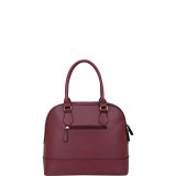Faux Leather Dome Zip-Around Satchel