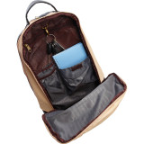 Vertical Canvas/Leather Laptop Backpack