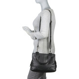 Three Compartment Top Zip Satchel