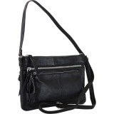 Genuine Leather Crossbody Bag With Front Two Zip Pockets