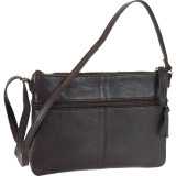 Genuine Leather Crossbody Bag With Front Two Zip Pockets