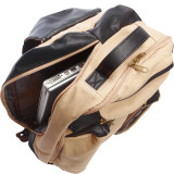 Vertical Canvas/Leather Laptop Backpack