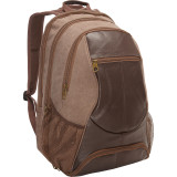 Leather & Canvas Laptop Backpack With Shoe Compartment