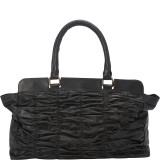 Black Leather Quilted Handbag